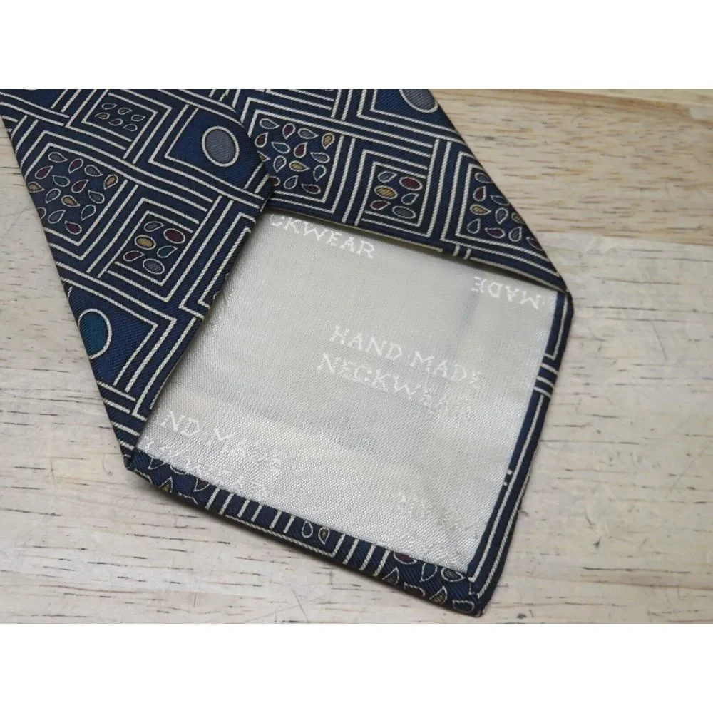 Gitman Bros. Necktie Tie Geometric Made in USA Handmade Silk‎ Multicolor